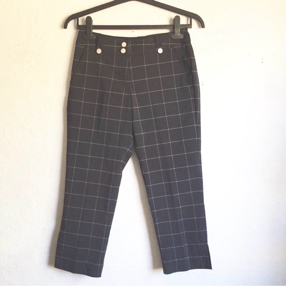 Nike Black and White Checkered Capris